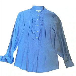 Size 6 Blue and White BANANA REPUBLIC Button Down Blouse